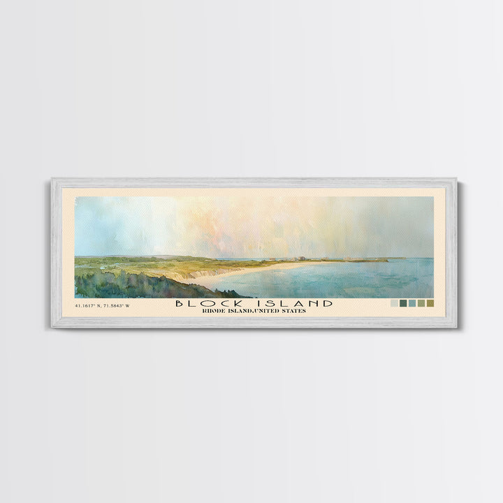 Block Island, Rhode Island,United States Watercolor Print, Vacation Gift, Rhode Island,United States Wall Art, Beach Painting, Beach Decor, Large Wall Art, Wood Frame Art