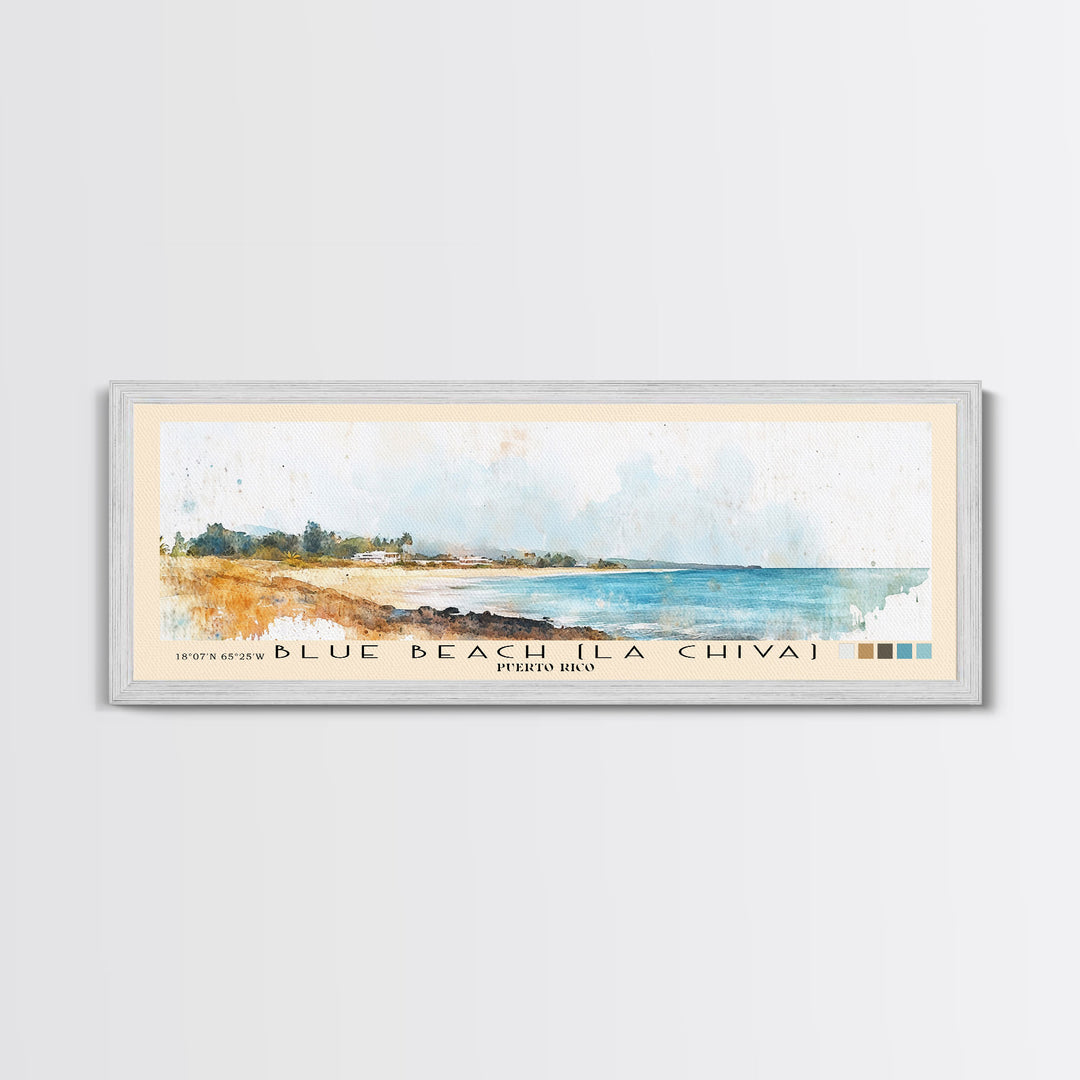 Blue Beach (La Chiva), Puerto Rico Watercolor Print, Vacation Gift, Puerto Rico Wall Art, Beach Painting, Beach Decor, Beach Or Lakehouse Art