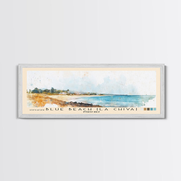 Blue Beach (La Chiva), Puerto Rico Watercolor Print, Vacation Gift, Puerto Rico Wall Art, Beach Painting, Beach Decor, Beach Or Lakehouse Art