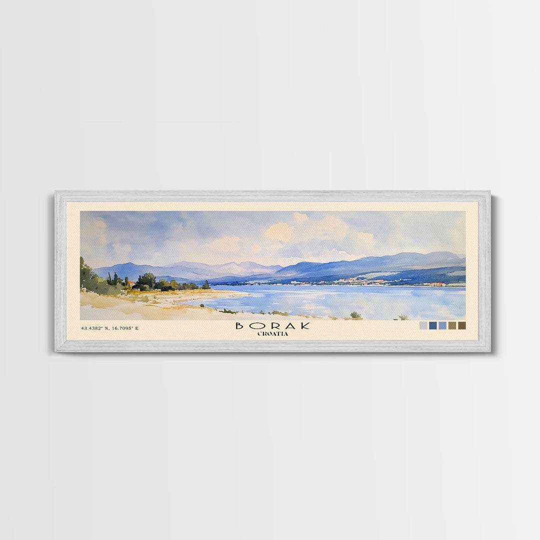 Borak, Croatia Watercolor Print, Vacation Gift, Croatia Wall Art, Beach Painting, Beach Decor, Beach Or Lakehouse Art