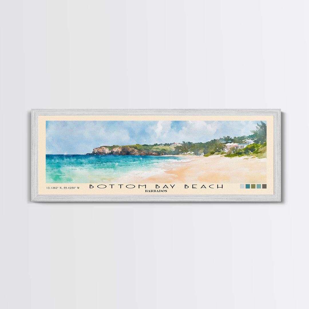 Bottom Bay Beach, Barbados Watercolor Print, Vacation Gift, Barbados Wall Art, Beach Painting, Beach Decor, Beach Or Lakehouse Art