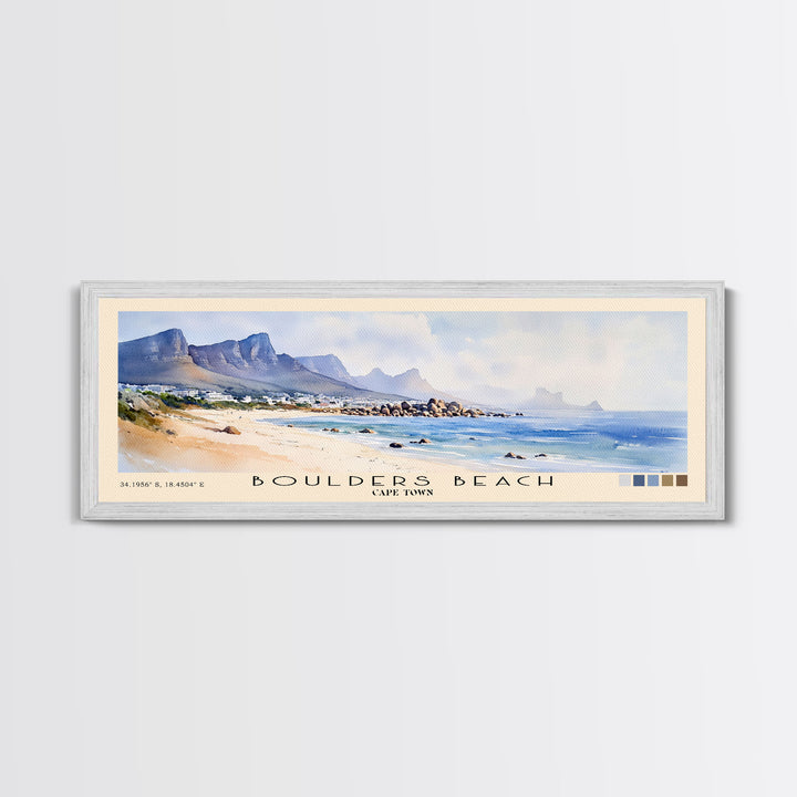Boulders Beach, Cape Town Watercolor Beach Print, Vacation Gift, Cape Town Wall Art, Beach Painting, Beach Decor, Beach Painting