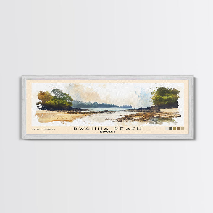 Bwanna Beach, Indonesia Watercolor Print, Vacation Gift, Indonesia Wall Art, Beach Painting, Beach Decor, Beach Or Lakehouse Art