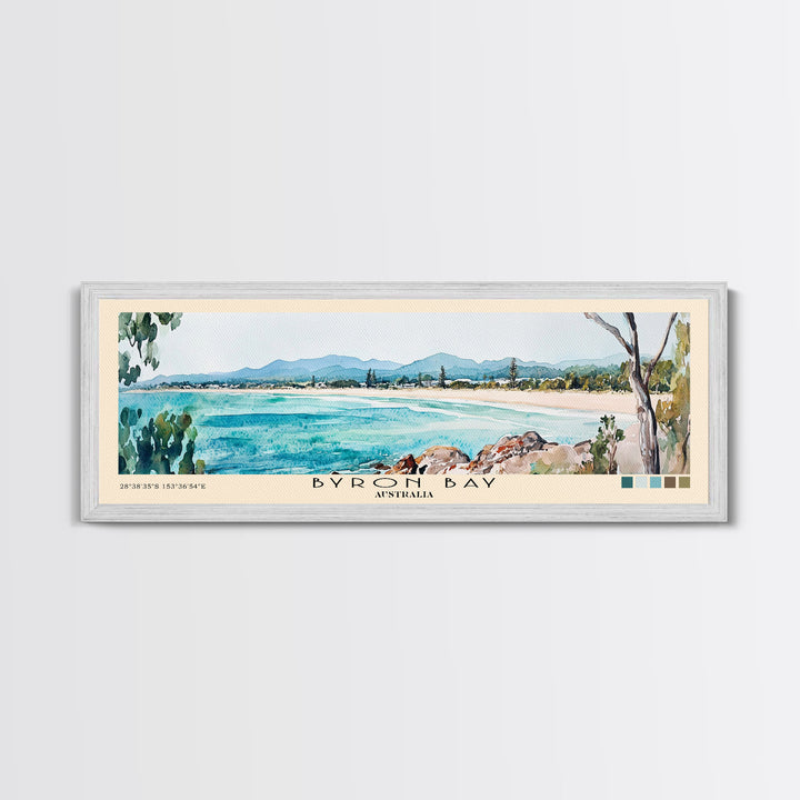 Byron Bay, Australia Watercolor Beach Print, Vacation Gift, Australia Wall Art, Beach Painting, Beach Decor, Beach Painting