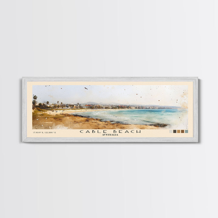 Cable Beach, Australia Watercolor Print, Vacation Gift, Australia Wall Art, Beach Painting, Beach Decor, Beach Or Lakehouse Art