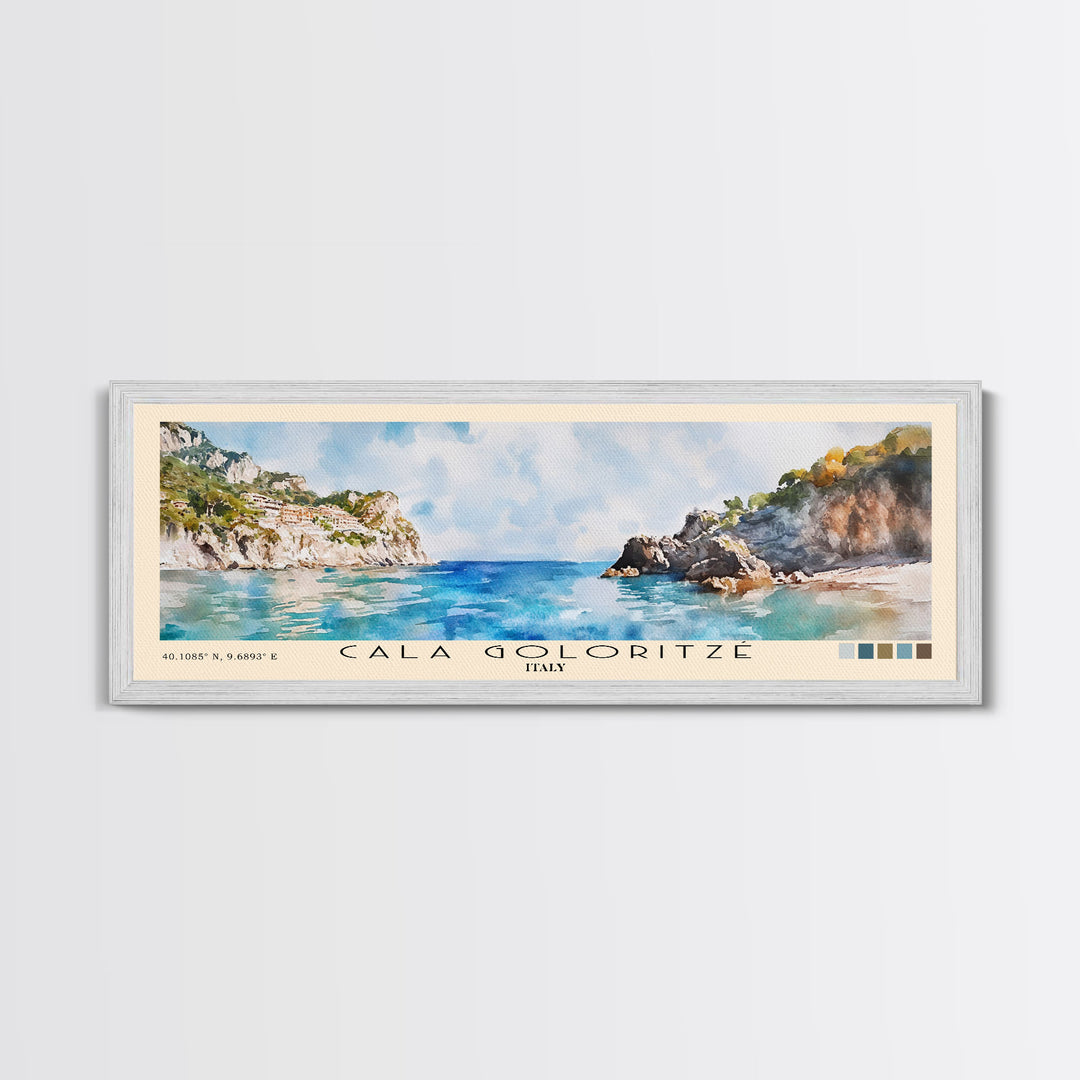 Cala Goloritzé, Italy Watercolor Beach Print, Vacation Gift, Italy Wall Art, Beach Painting, Beach Decor, Beach Painting