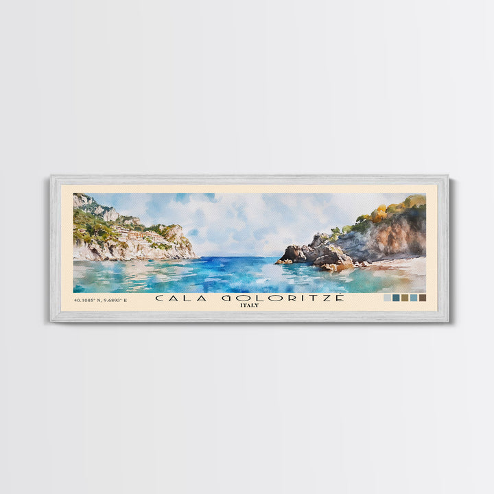 Cala Goloritzé, Italy Watercolor Beach Print, Vacation Gift, Italy Wall Art, Beach Painting, Beach Decor, Beach Painting