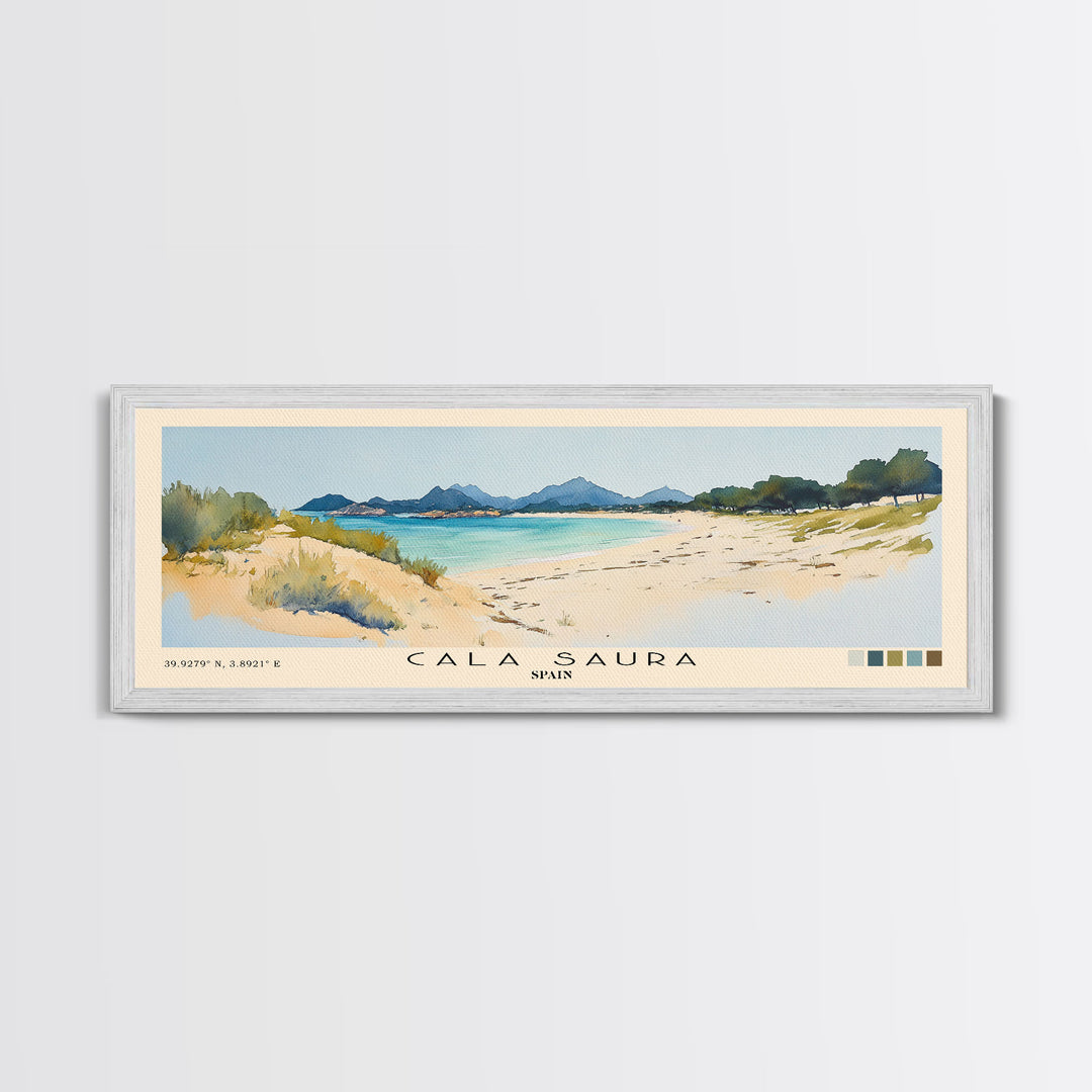 Cala Saura, Spain Watercolor Print, Vacation Gift, Spain Wall Art, Vacation Wall Art, Vacatation Memories, Beach Decor, Beach Or Lakehouse Art