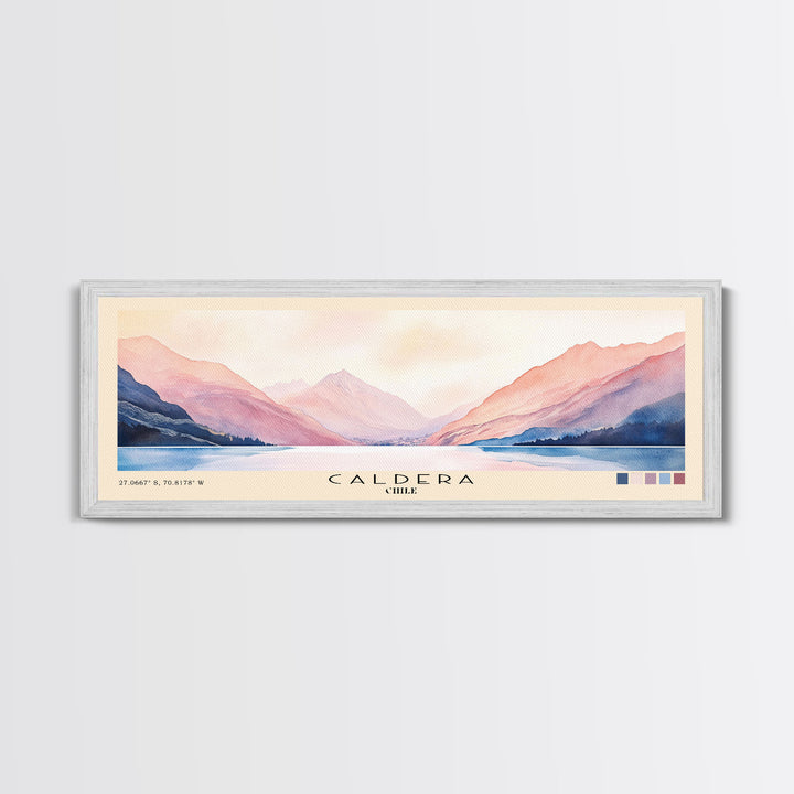 Caldera, Chile Watercolor Print, Vacation Gift, Chile Wall Art, Beach Painting, Beach Decor, Large Wall Art, Wood Frame Art