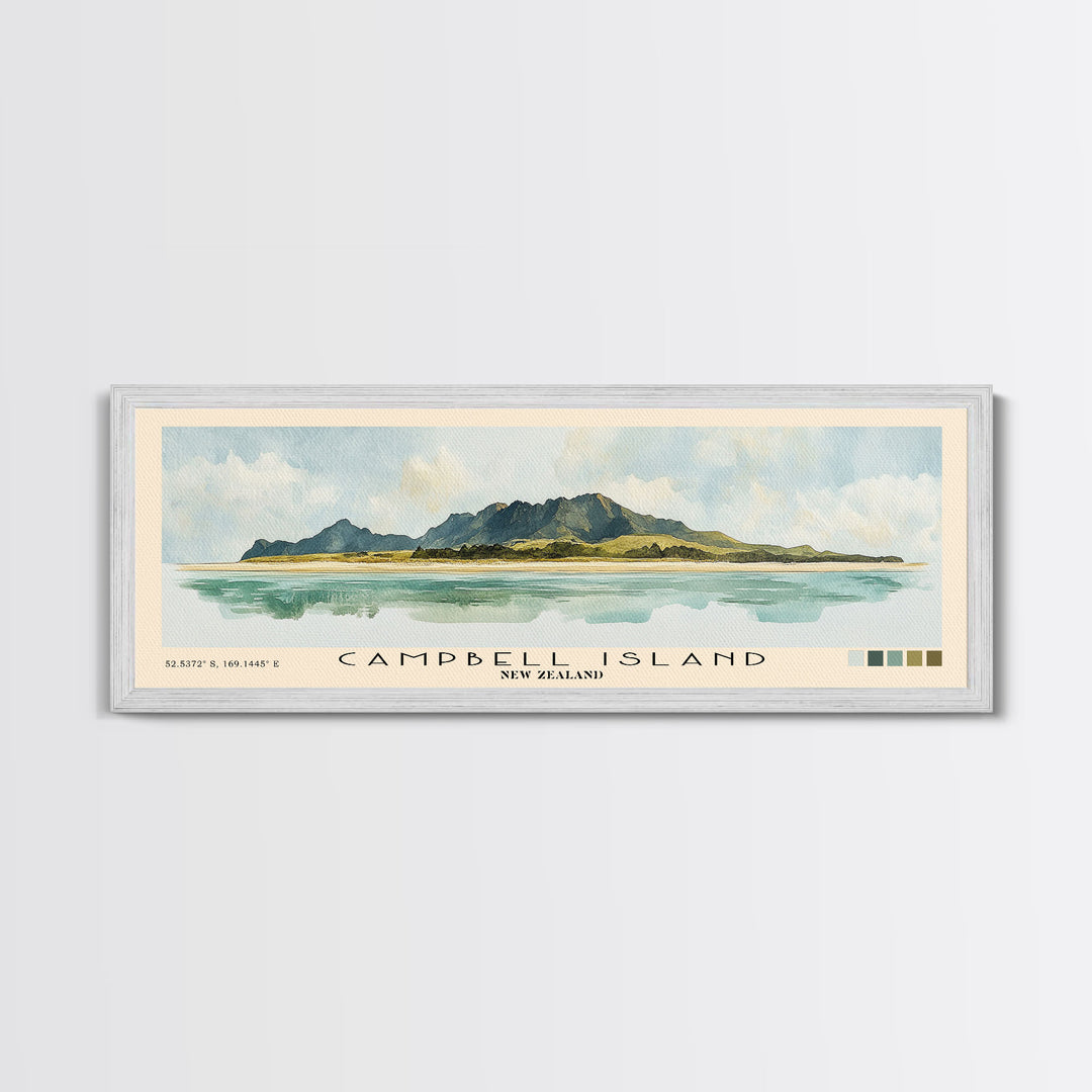 Campbell Island, New Zealand Watercolor Print, Vacation Gift, New Zealand Wall Art, Vacation Wall Art, Vacatation Memories, Beach Decor, Beach Or Lakehouse Art