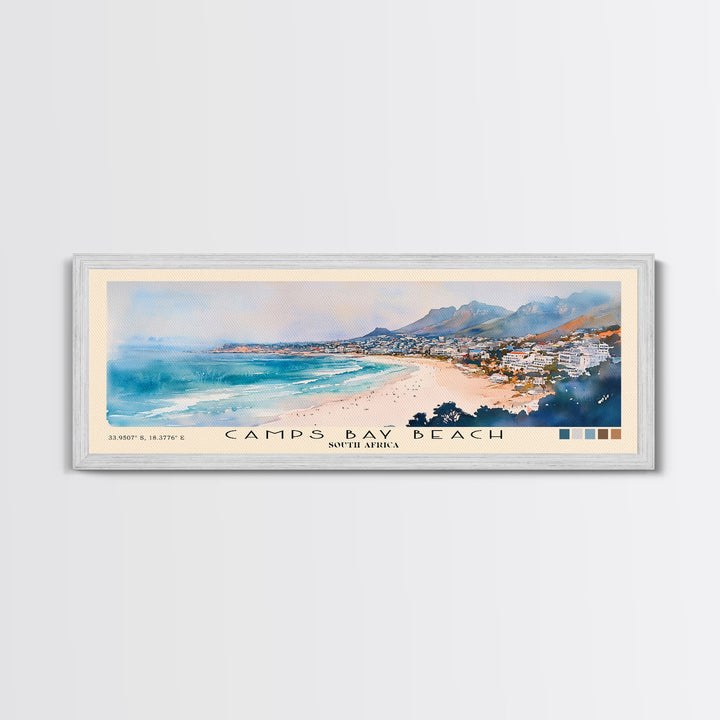 Camps Bay Beach, South Africa Watercolor Print, Vacation Gift, South Africa Wall Art, Beach Painting, Beach Decor, Beach Or Lakehouse Art