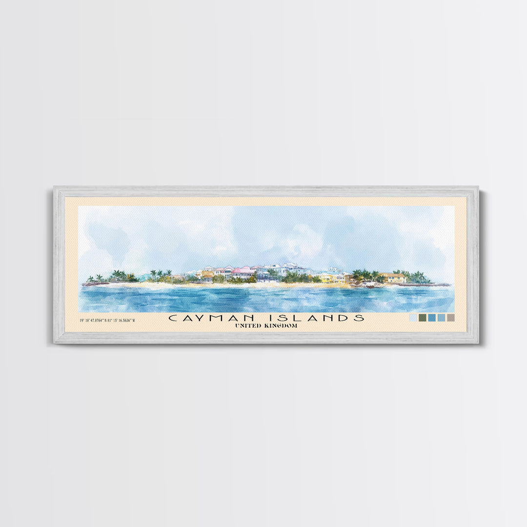Cayman Islands, United Kingdom Watercolor Beach Print, Vacation Gift, United Kingdom Wall Art, Beach Painting, Beach Decor, Beach Painting