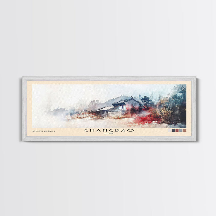 Changdao, China Watercolor Beach Print, Vacation Gift, China Wall Art, Beach Painting, Beach Decor, Beach Painting