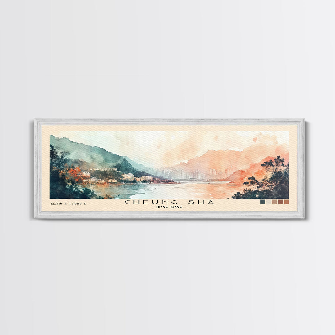 Cheung Sha, Hong Kong Watercolor Print, Vacation Gift, Hong Kong Wall Art, Vacation Wall Art, Vacatation Memories, Beach Decor, Beach Or Lakehouse Art