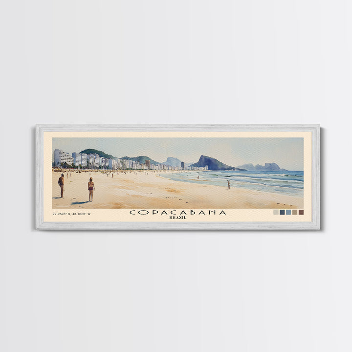 Copacabana, Brazil Watercolor Print, Vacation Gift, Brazil Wall Art, Beach Painting, Beach Decor, Beach Or Lakehouse Art