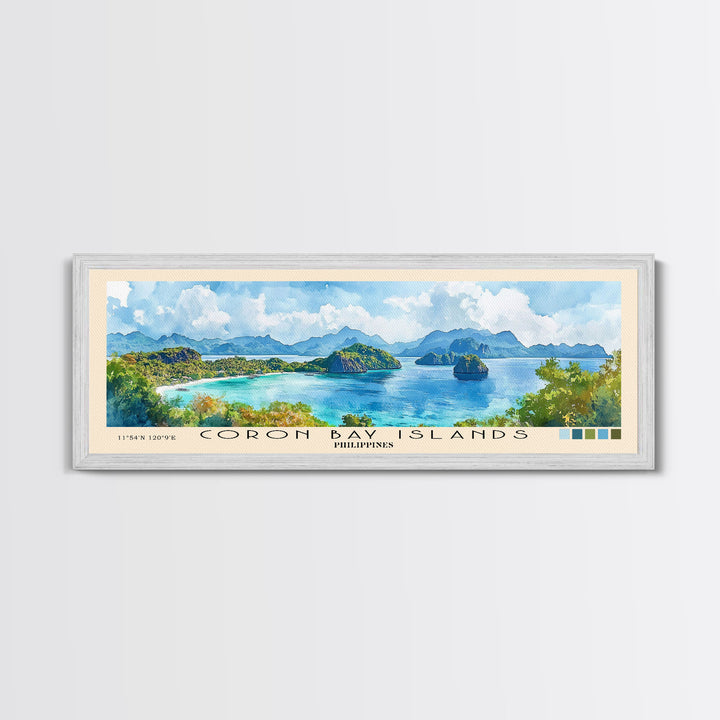 Coron Bay Islands, Philippines Watercolor Print, Vacation Gift, Philippines Wall Art, Beach Painting, Beach Decor, Beach Or Lakehouse Art