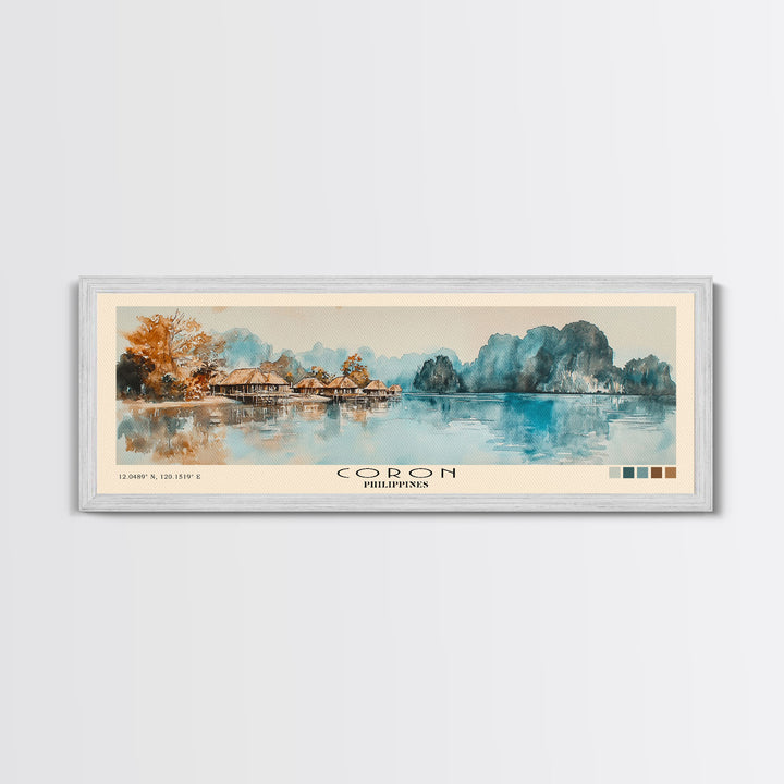 Coron, Philippines Watercolor Print, Vacation Gift, Philippines Wall Art, Vacation Wall Art, Vacatation Memories, Beach Decor, Beach Or Lakehouse Art