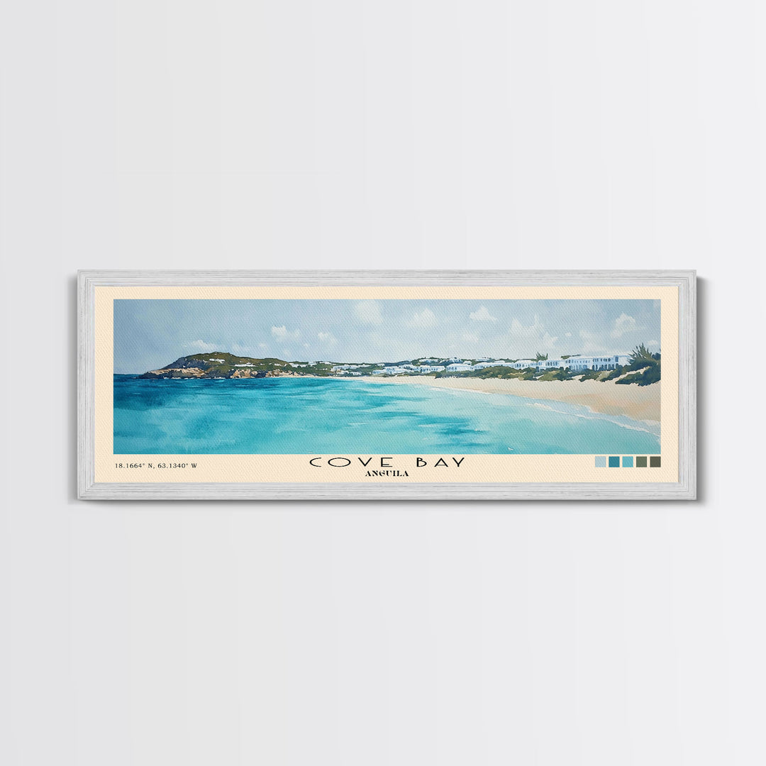 Cove Bay, Anguila Watercolor Print, Vacation Gift, Anguila Wall Art, Beach Painting, Beach Decor, Beach Or Lakehouse Art