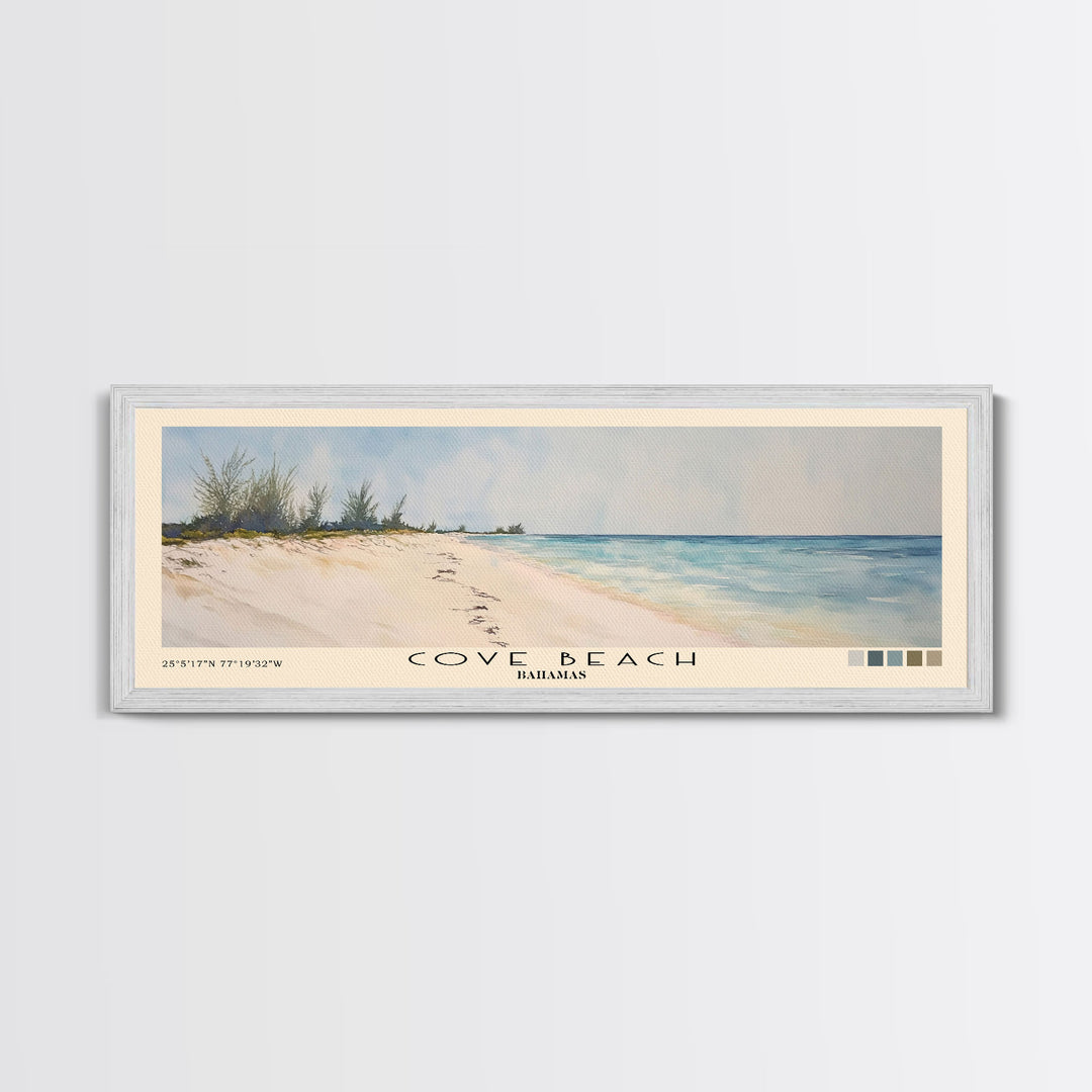 Cove Beach, Bahamas Watercolor Beach Print, Vacation Gift, Bahamas Wall Art, Beach Painting, Beach Decor, Beach Painting
