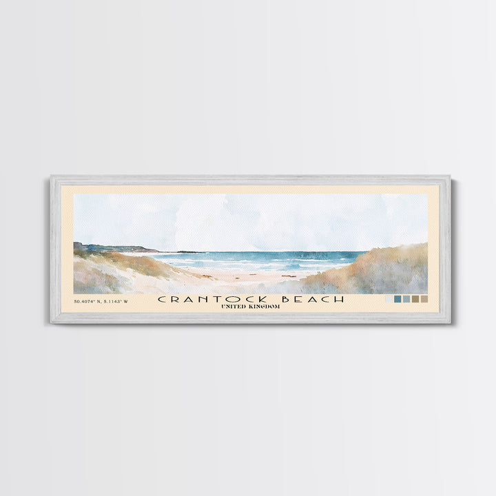 Crantock Beach, United Kingdom Watercolor Print, Vacation Gift, United Kingdom Wall Art, Beach Painting, Beach Decor, Beach Or Lakehouse Art