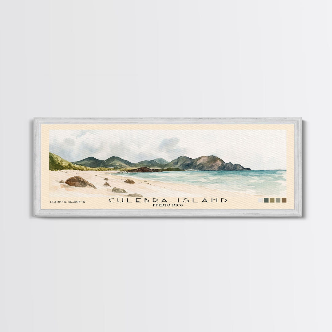 Culebra Island, Puerto Rico Watercolor Print, Vacation Gift, Puerto Rico Wall Art, Beach Painting, Beach Decor, Beach Or Lakehouse Art