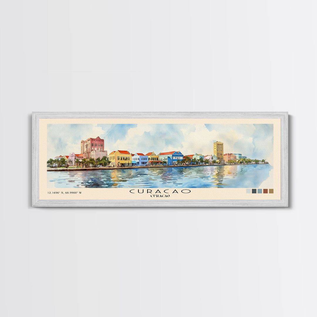 Curacao, Curacao Watercolor Beach Print, Vacation Gift, Curacao Wall Art, Beach Painting, Beach Decor, Beach Painting