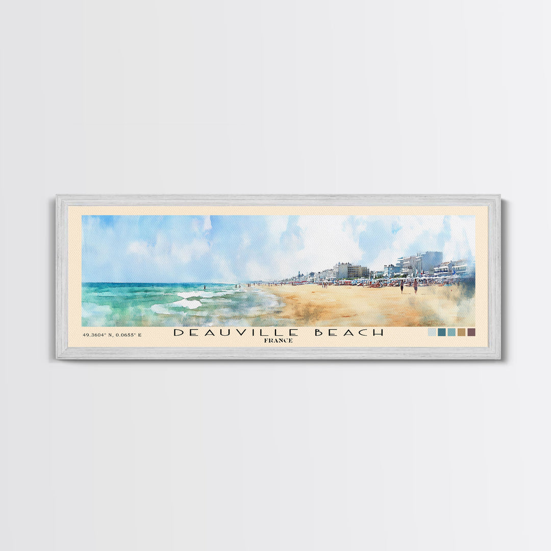 Deauville Beach, France Watercolor Print, Vacation Gift, France Wall Art, Beach Painting, Beach Decor, Beach Or Lakehouse Art