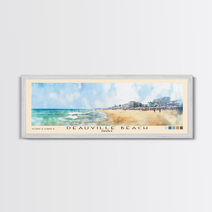Deauville Beach, France Watercolor Print, Vacation Gift, France Wall Art, Beach Painting, Beach Decor, Beach Or Lakehouse Art