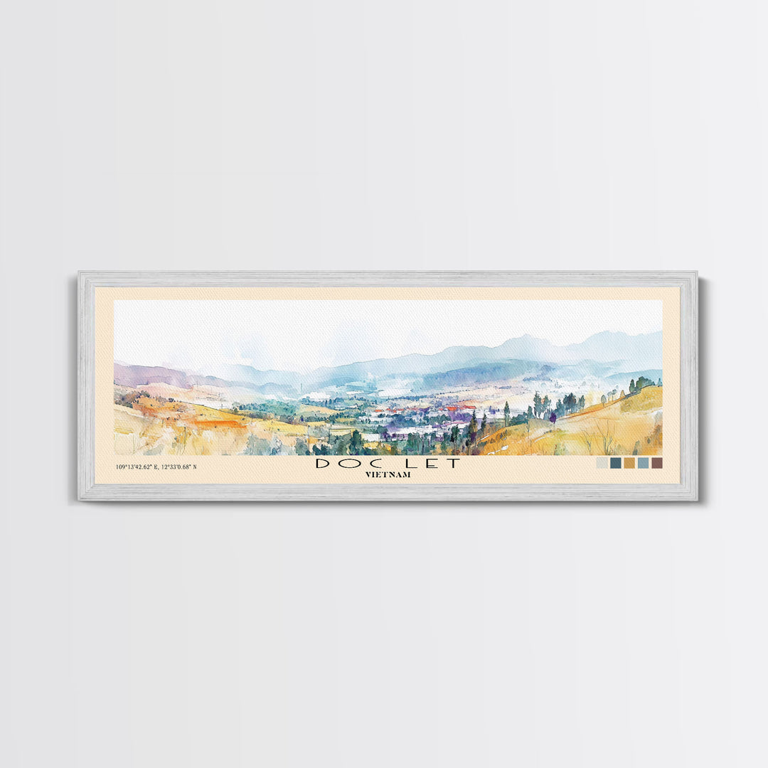 Doc Let, Vietnam Watercolor Print, Vacation Gift, Vietnam Wall Art, Beach Painting, Beach Decor, Large Wall Art, Wood Frame Art