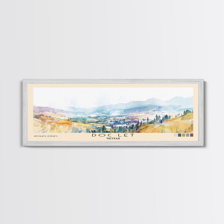 Doc Let, Vietnam Watercolor Print, Vacation Gift, Vietnam Wall Art, Beach Painting, Beach Decor, Large Wall Art, Wood Frame Art