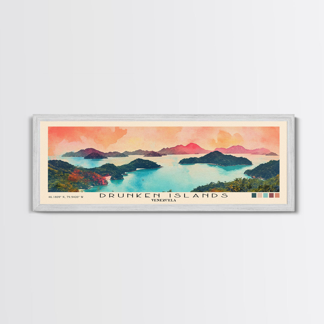 Drunken Islands, Venezuela Watercolor Print, Vacation Gift, Venezuela Wall Art, Beach Painting, Beach Decor, Beach Or Lakehouse Art