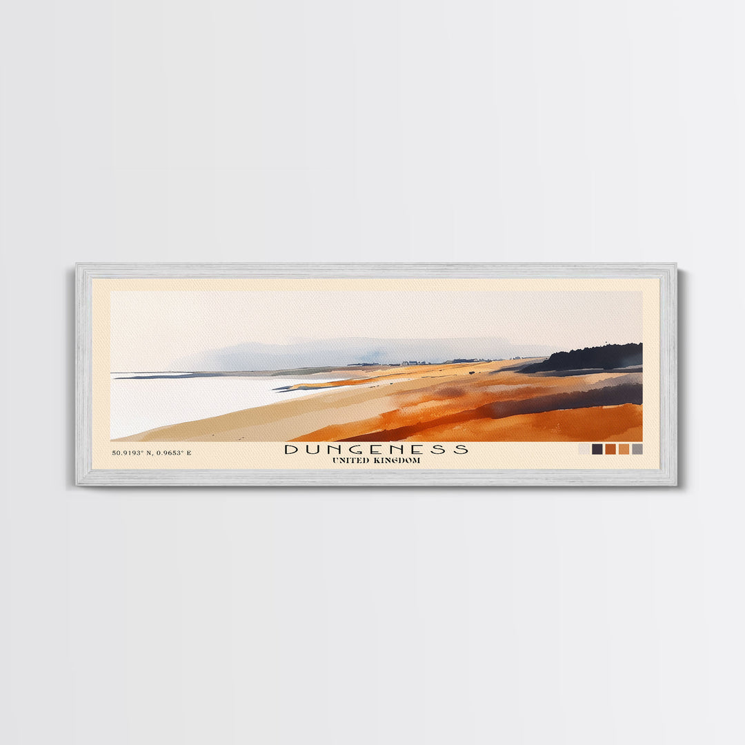 Dungeness, United Kingdom Watercolor Beach Print, Vacation Gift, United Kingdom Wall Art, Beach Painting, Beach Decor, Beach Painting