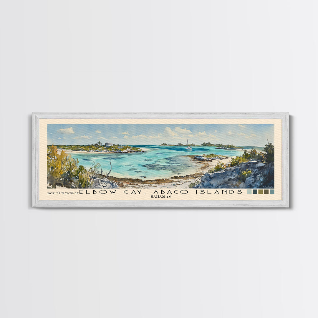 Elbow Cay, Abaco Islands, Bahamas Watercolor Beach Print, Vacation Gift, Bahamas Wall Art, Beach Painting, Beach Decor, Beach Painting