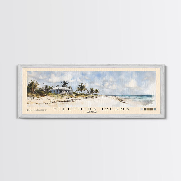 Eleuthera Island, Bahamas Watercolor Print, Vacation Gift, Bahamas Wall Art, Beach Painting, Beach Decor, Large Wall Art, Wood Frame Art