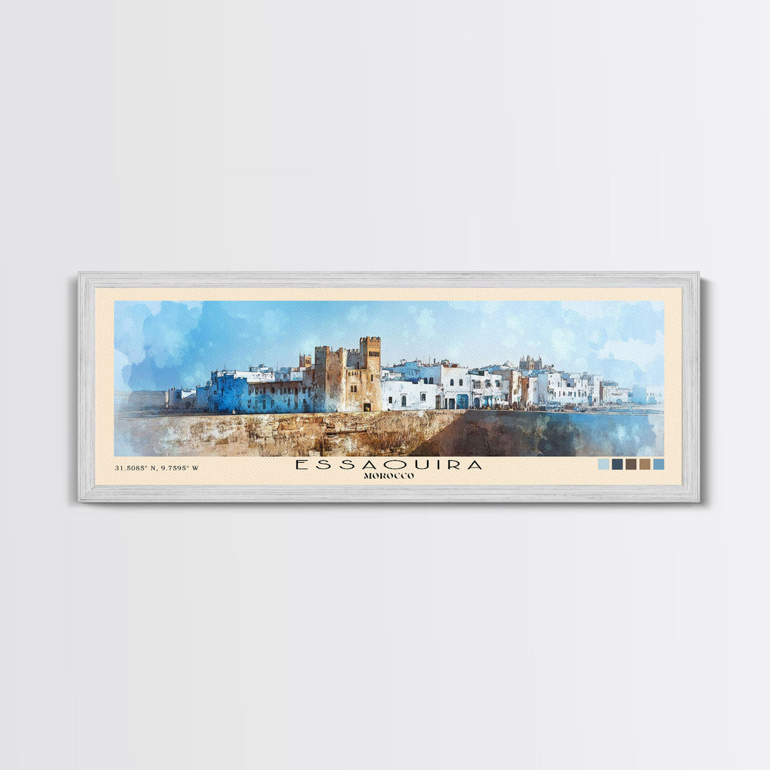 Essaouira, Morocco Watercolor Beach Print, Vacation Gift, Morocco Wall Art, Beach Painting, Beach Decor, Beach Painting