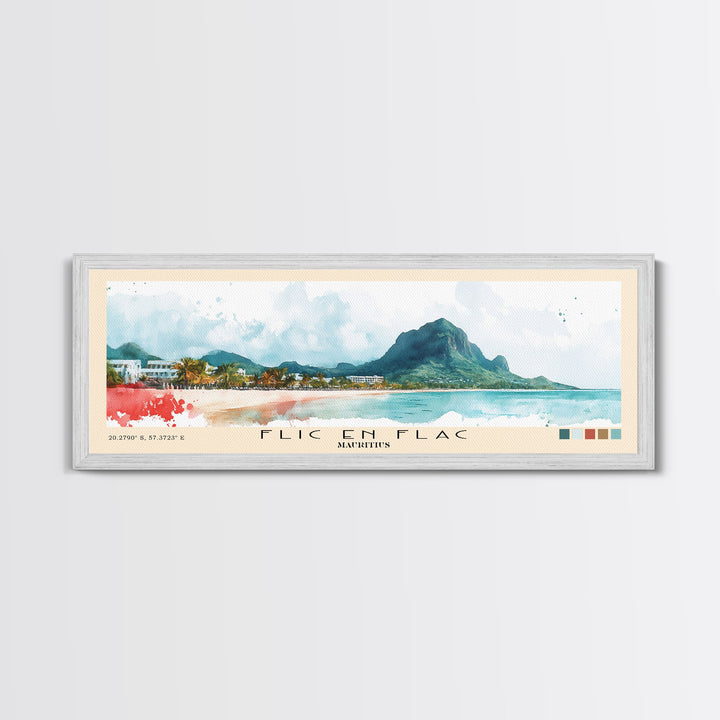 Flic en Flac, Mauritius Watercolor Print, Vacation Gift, Mauritius Wall Art, Beach Painting, Beach Decor, Beach Or Lakehouse Art