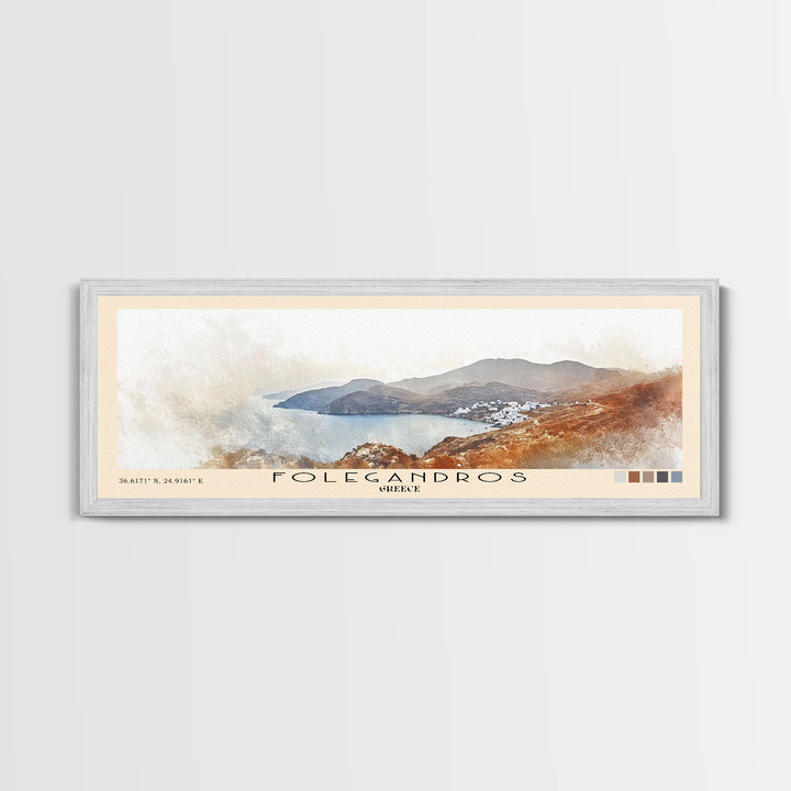 Folegandros, Greece Watercolor Print, Vacation Gift, Greece Wall Art, Beach Painting, Beach Decor, Beach Or Lakehouse Art