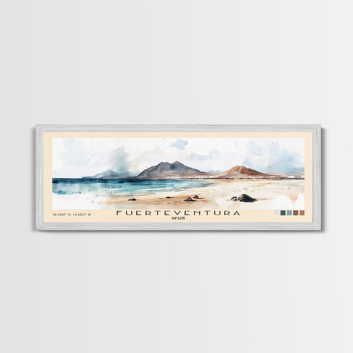 Fuerteventura, Spain Watercolor Print, Vacation Gift, Spain Wall Art, Beach Painting, Beach Decor, Beach Or Lakehouse Art