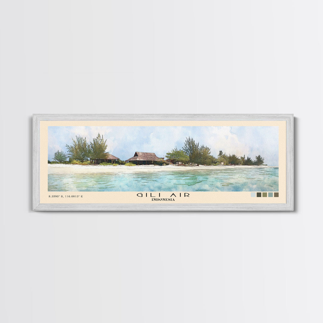 Gili Air, Indonesia Watercolor Print, Vacation Gift, Indonesia Wall Art, Vacation Wall Art, Vacatation Memories, Beach Decor, Beach Or Lakehouse Art