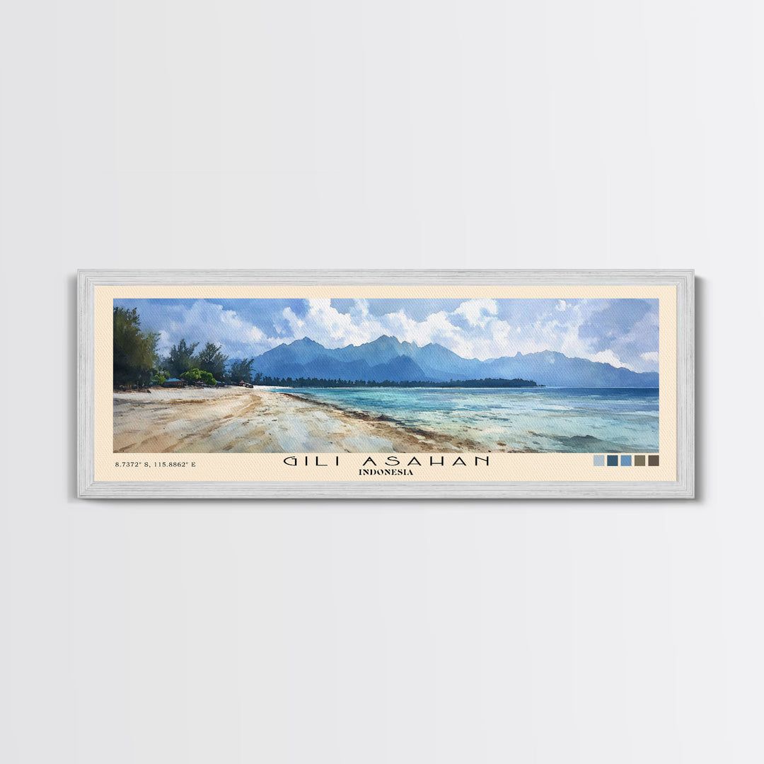 Gili Asahan, Indonesia Watercolor Print, Vacation Gift, Indonesia Wall Art, Beach Painting, Beach Decor, Beach Or Lakehouse Art