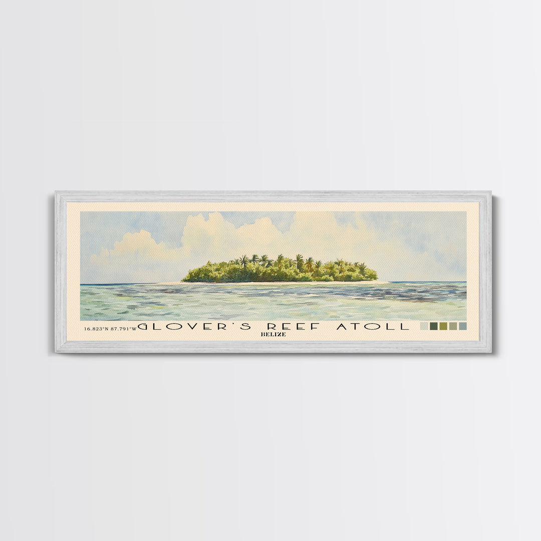 Glover’s Reef Atoll, Belize Watercolor Beach Print, Vacation Gift, Belize Wall Art, Beach Painting, Beach Decor, Beach Painting