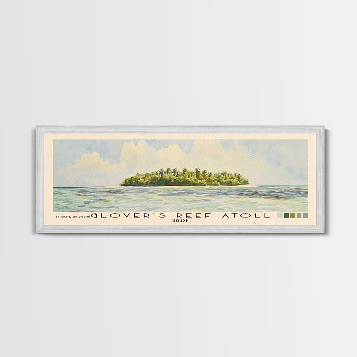 Glover’s Reef Atoll, Belize Watercolor Beach Print, Vacation Gift, Belize Wall Art, Beach Painting, Beach Decor, Beach Painting