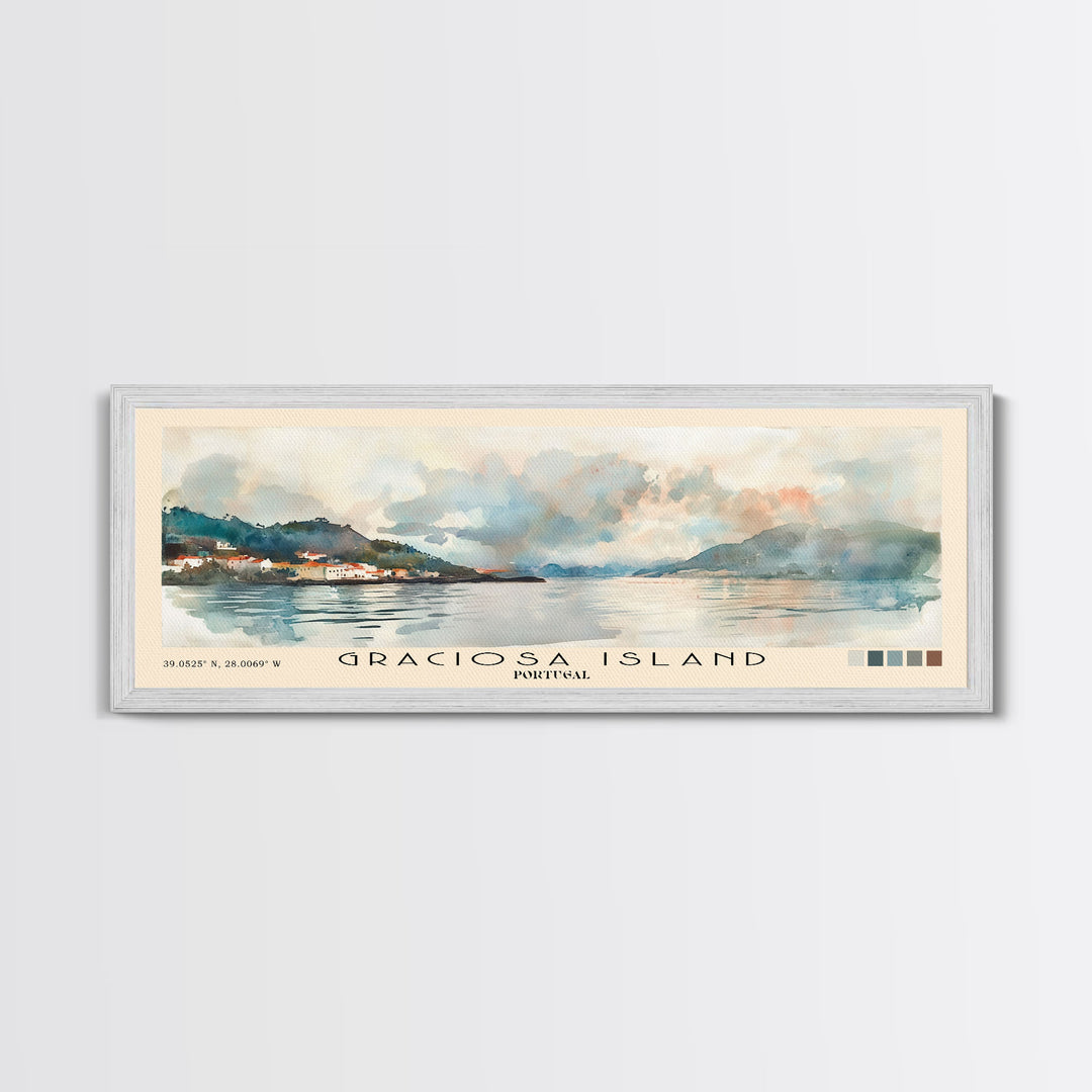 Graciosa Island, Portugal Watercolor Print, Vacation Gift, Portugal Wall Art, Beach Painting, Beach Decor, Beach Or Lakehouse Art