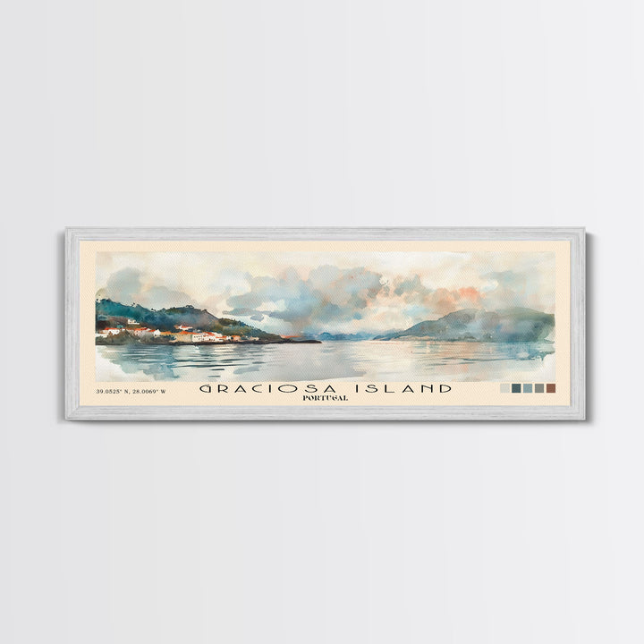 Graciosa Island, Portugal Watercolor Print, Vacation Gift, Portugal Wall Art, Beach Painting, Beach Decor, Beach Or Lakehouse Art