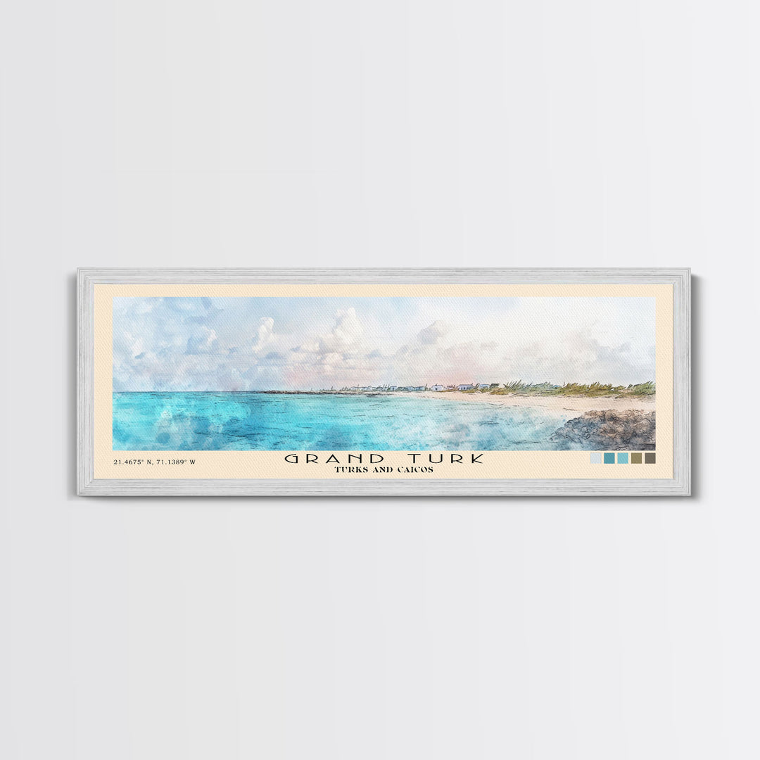 Grand Turk, Turks and Caicos Watercolor Beach Print, Vacation Gift, Turks and Caicos Wall Art, Beach Painting, Beach Decor, Beach Painting