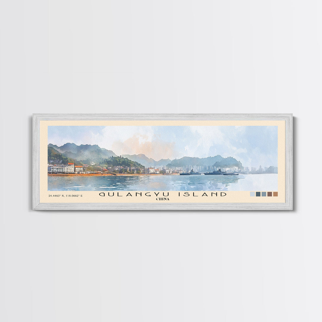 Gulangyu Island, China Watercolor Beach Print, Vacation Gift, China Wall Art, Beach Painting, Beach Decor, Beach Painting