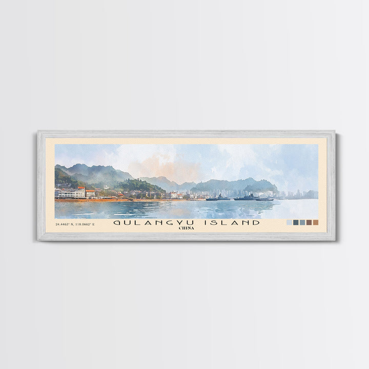 Gulangyu Island, China Watercolor Beach Print, Vacation Gift, China Wall Art, Beach Painting, Beach Decor, Beach Painting