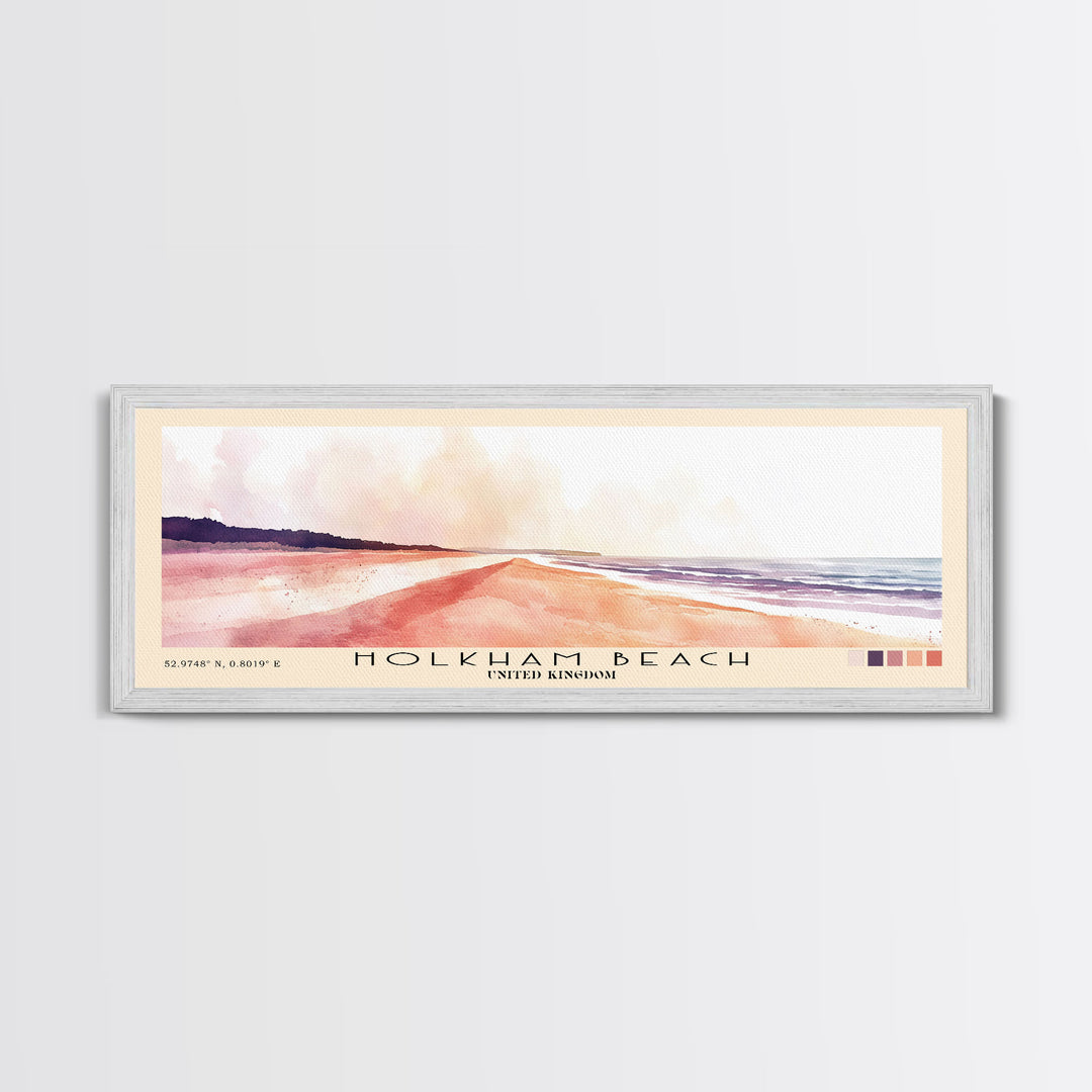 Holkham Beach, United Kingdom Watercolor Beach Print, Vacation Gift, United Kingdom Wall Art, Beach Painting, Beach Decor, Beach Painting