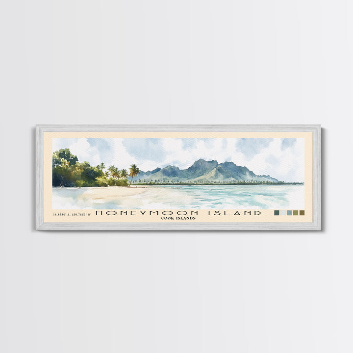 Honeymoon Island, Cook Islands Watercolor Print, Vacation Gift, Cook Islands Wall Art, Beach Painting, Beach Decor, Beach Or Lakehouse Art