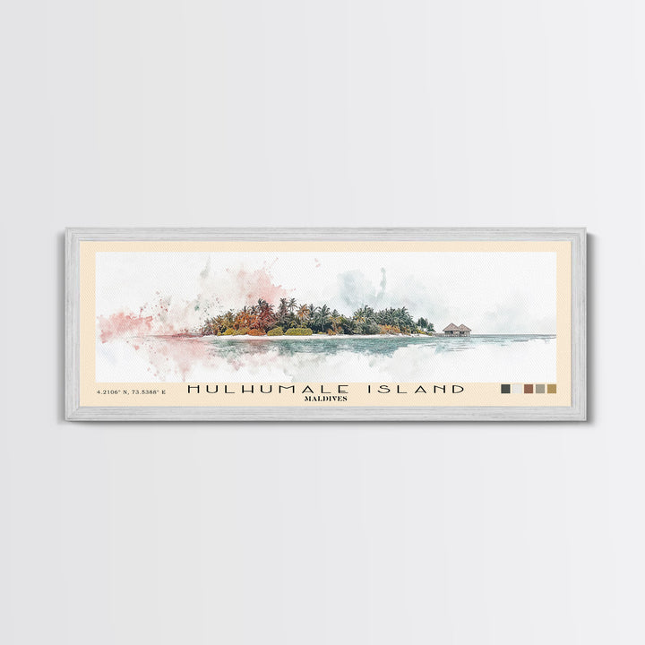 Hulhumale Island, Maldives Watercolor Print, Vacation Gift, Maldives Wall Art, Vacation Wall Art, Vacatation Memories, Beach Decor, Beach Or Lakehouse Art